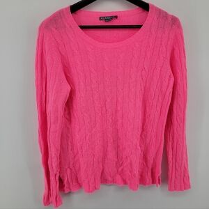 ALASHAN Cashmere  Pink Cable Knit Sweater Size Medium